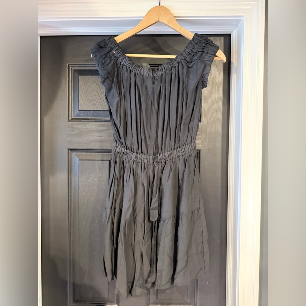 Forever 21 Black Smocked Neckline Maxi Dress